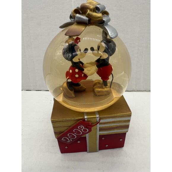 Disney Store Exclusive Snow Globe Merry Christmas 2008 Mickey Minnie Mouse - Picture 1 of 6